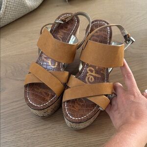 Sam Edelman Tan Platform Sandals
